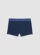 Boxer midi blu in cotone organico elasticizzato per bambino e ragazzo_1