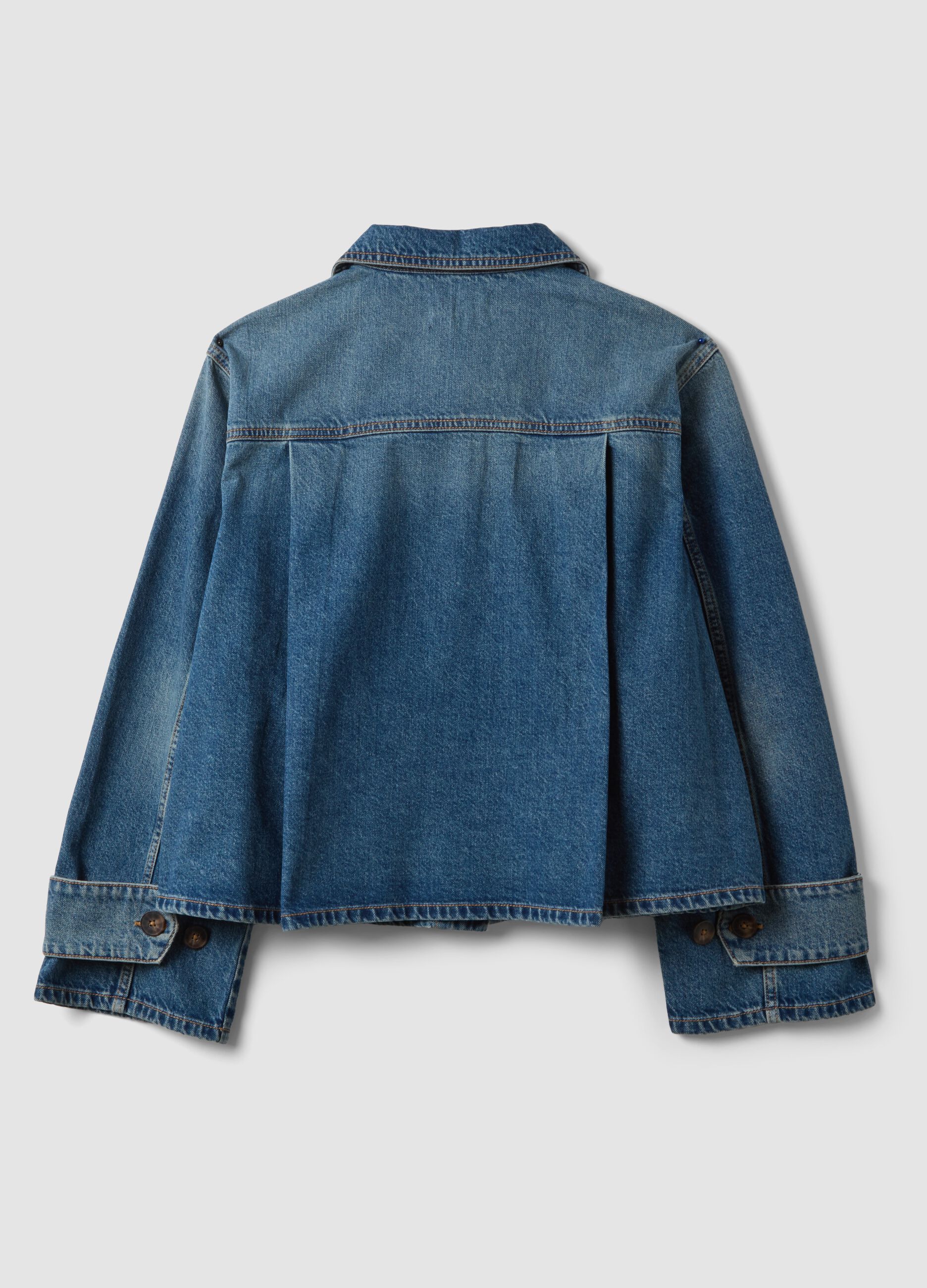 Blue oversized pure-cotton denim jacket