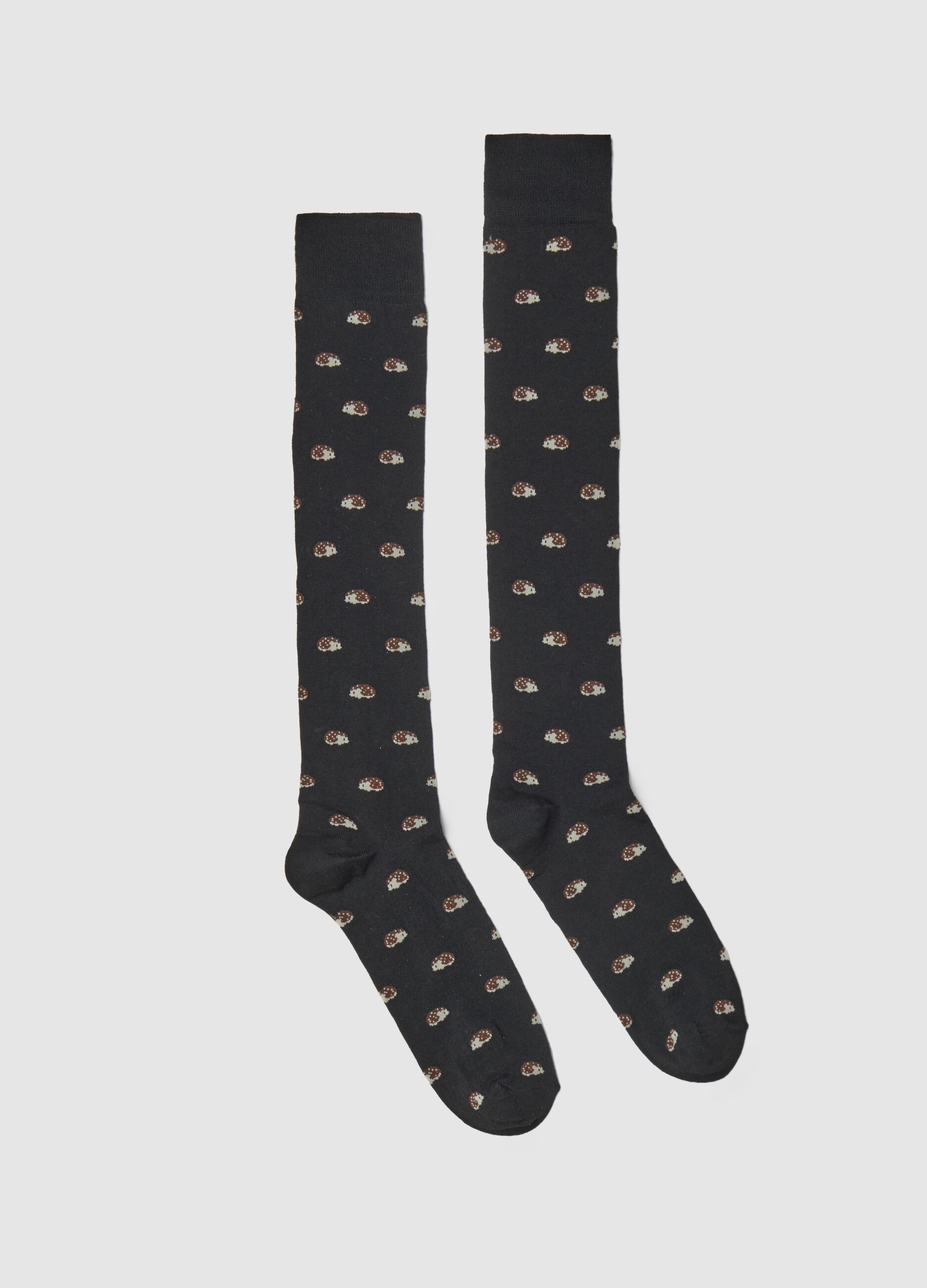 Stretch viscose long socks with design