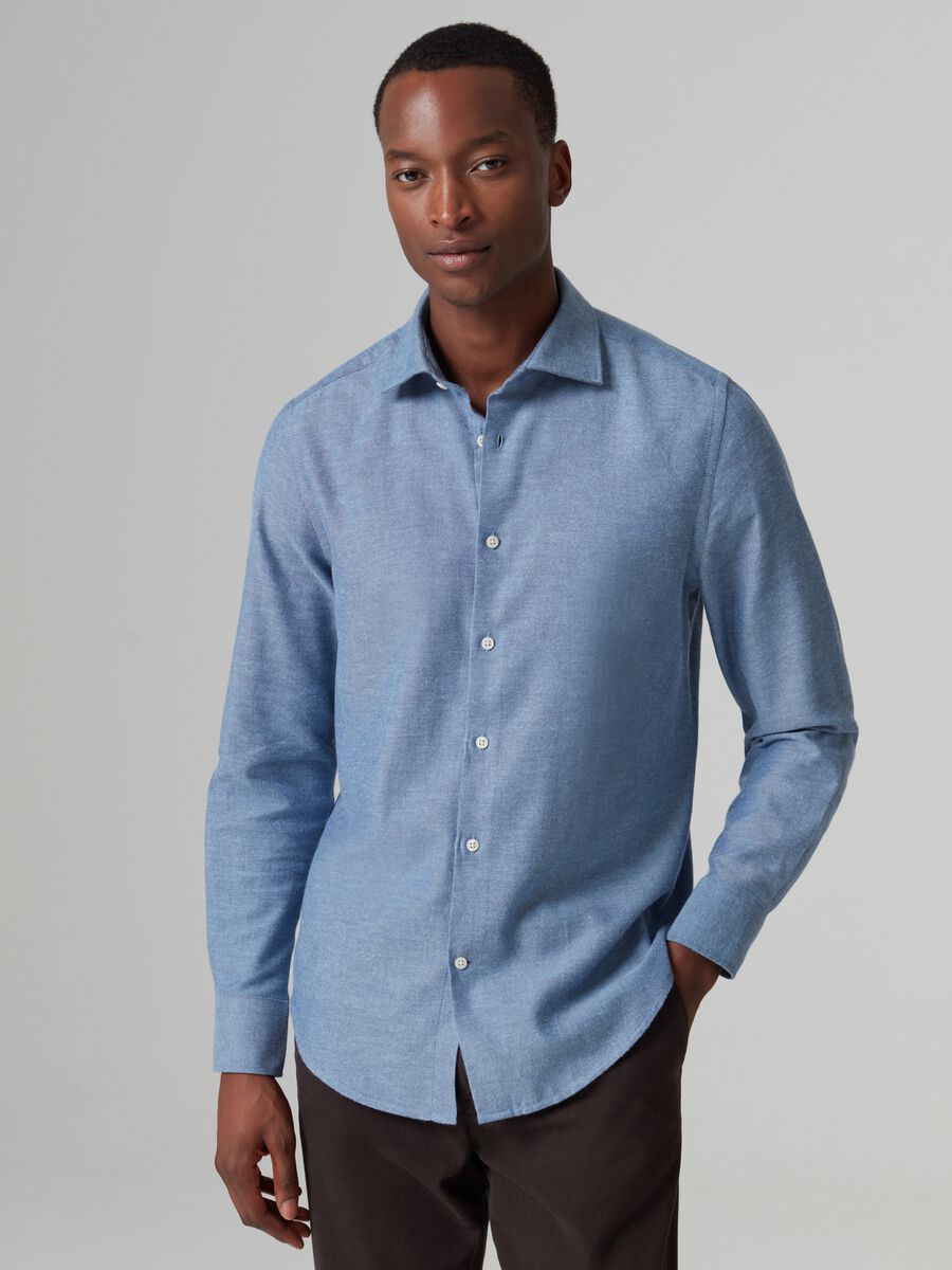 Shirt in chambray flannel_0