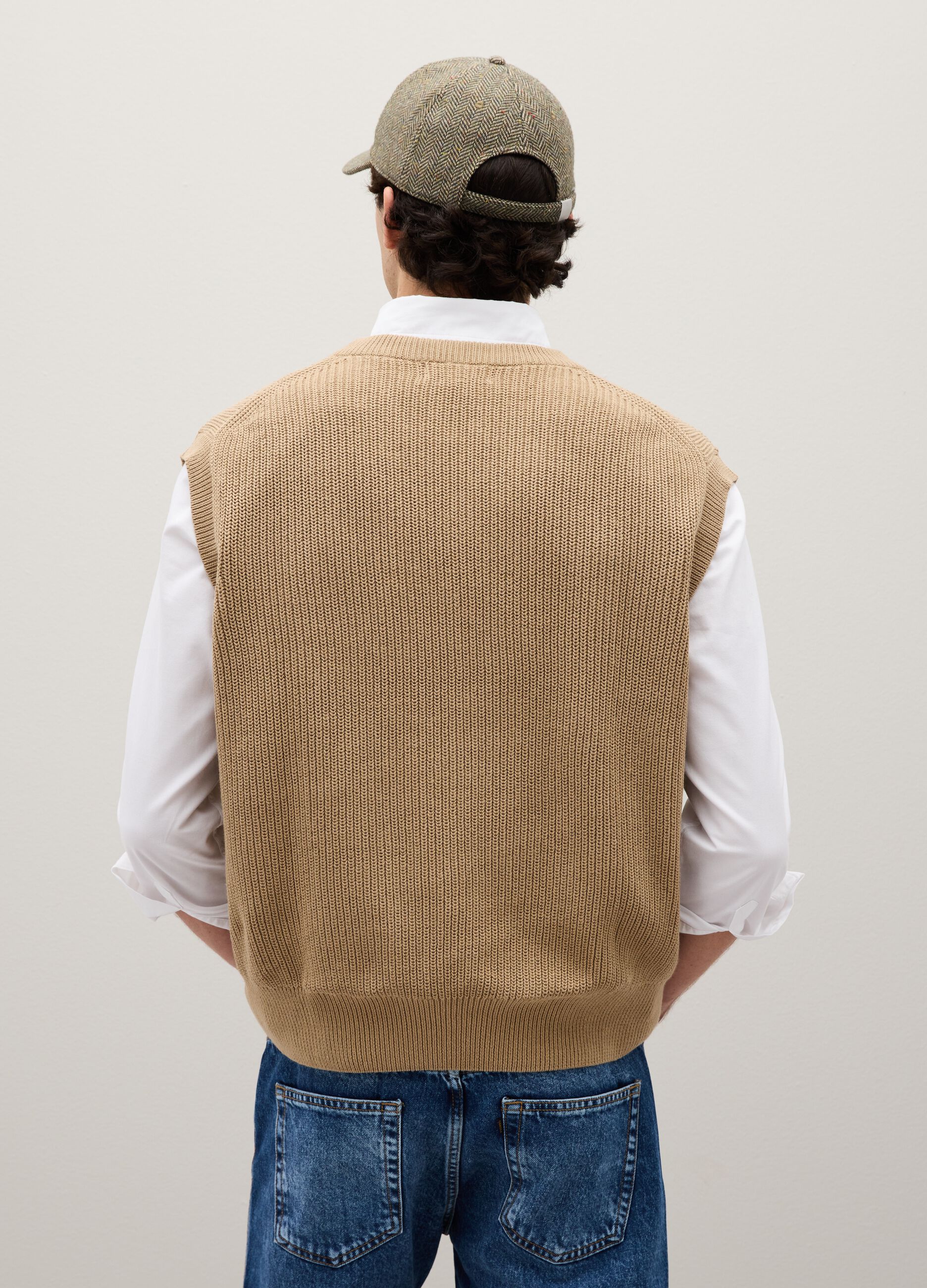 Beige Cotton Waistcoat