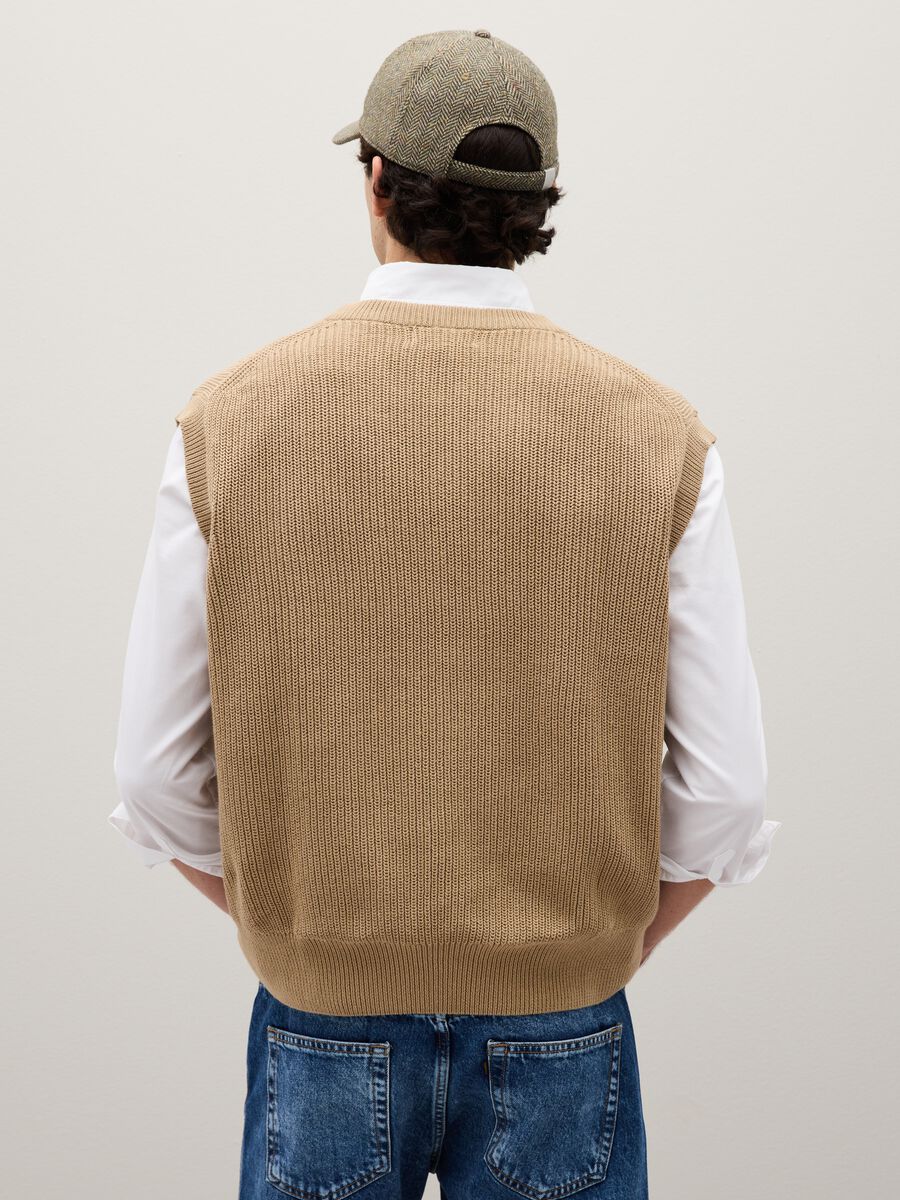 Beige Cotton Waistcoat_3