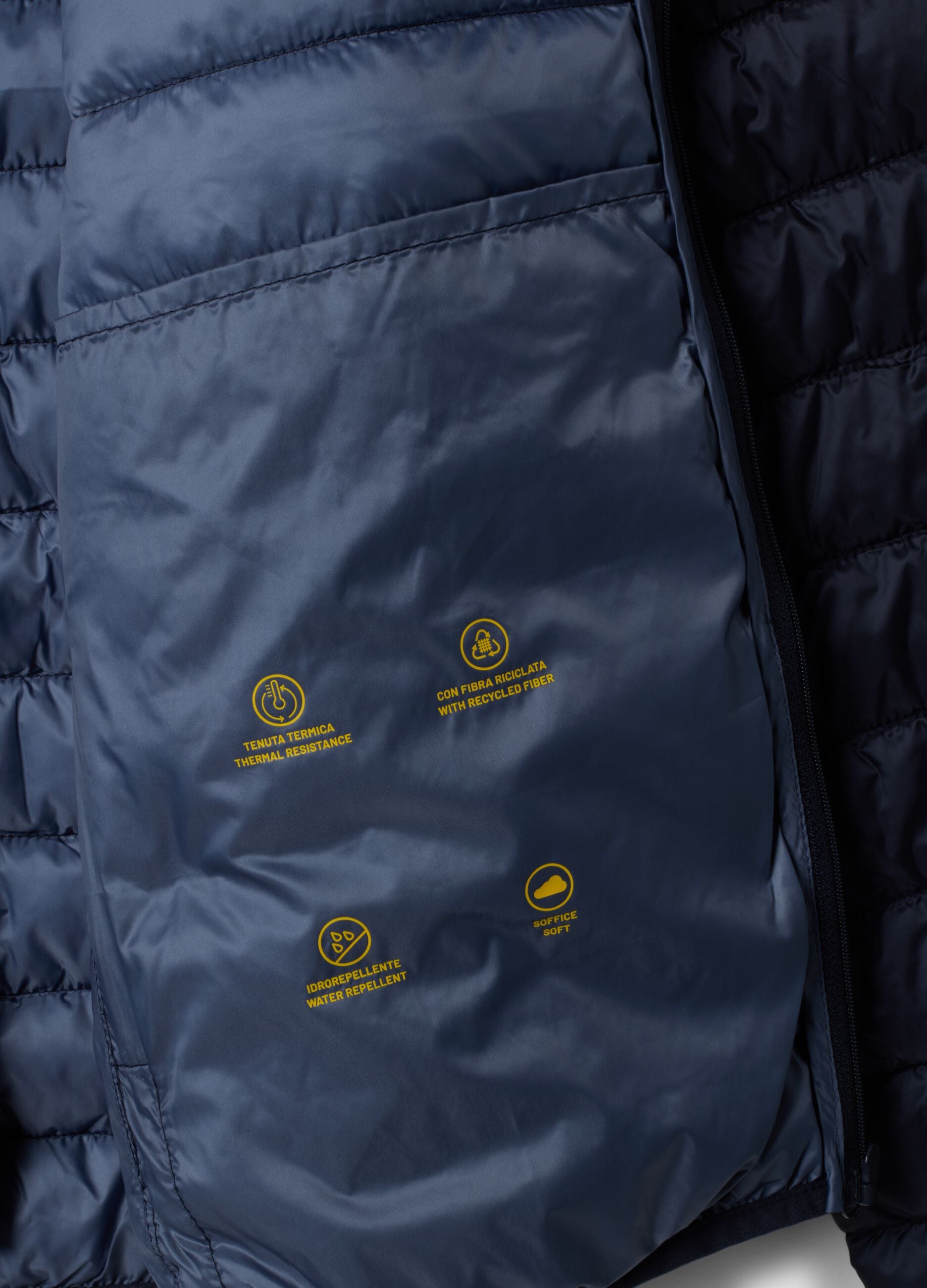 Giubbino Ultralight blu imbottito regular fit con zip