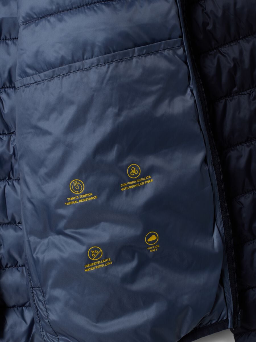 Giubbino Ultralight blu imbottito regular fit con zip_1