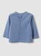 Blue long-sleeved baby top in pure organic cotton_1
