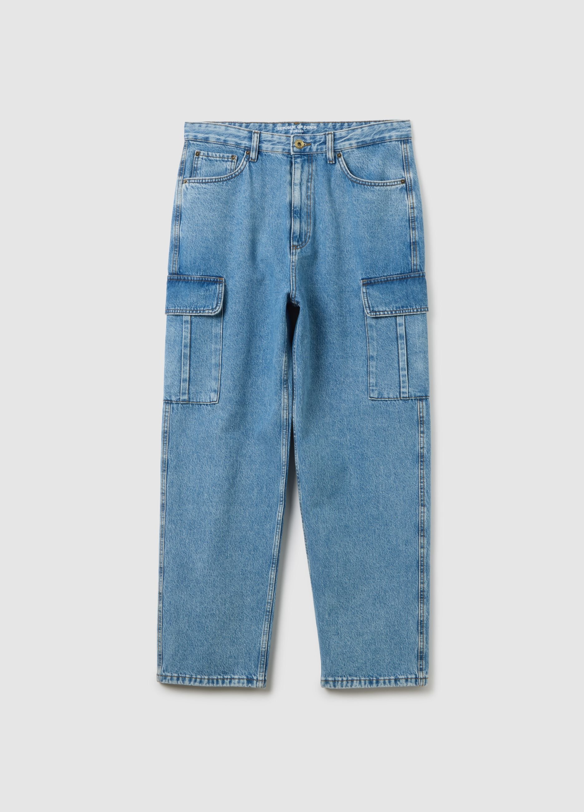Pure Cotton Denim Wide Leg Jeans