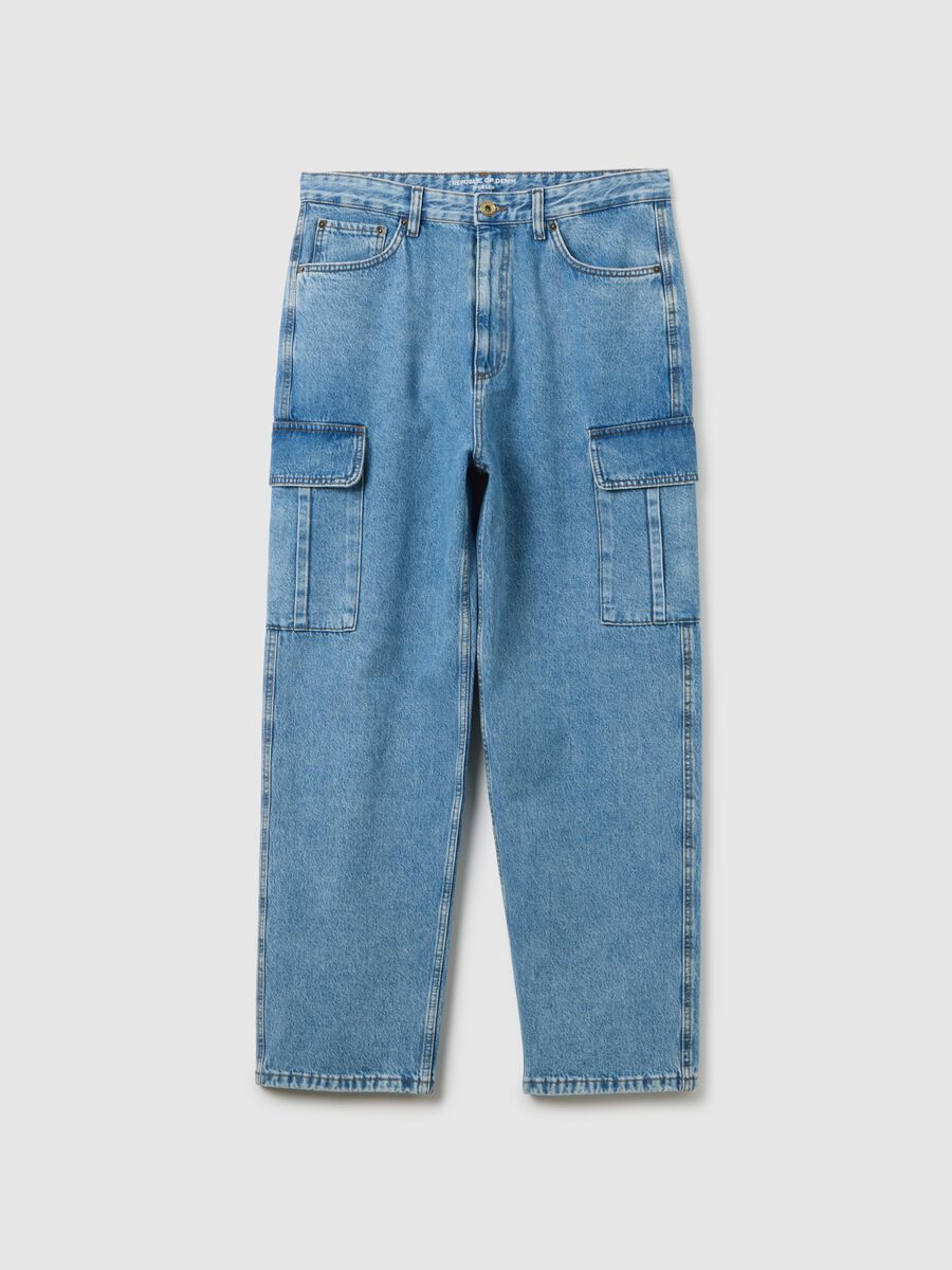 Pure Cotton Denim Wide Leg Jeans_4