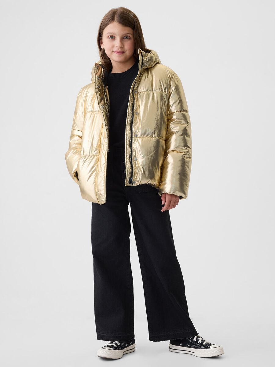 Metallic-effect quilted down jacket_1
