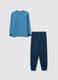 Blue and navy fleece pyjamas for boys_1