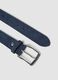 Cintura blu in vera pelle con fibbia in metallo_1