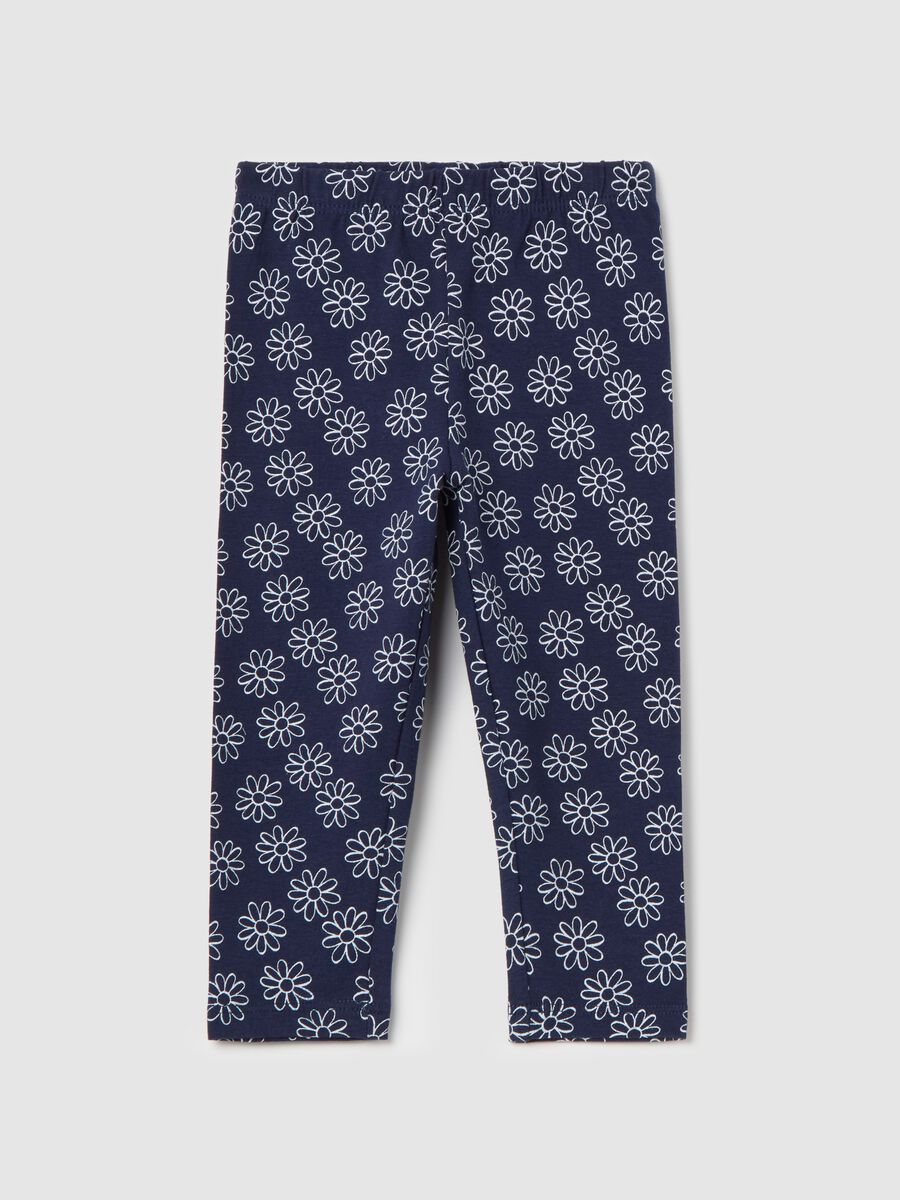 Printed stretch cotton leggings_0