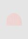 Pink pure organic cotton knitted hat for baby girl_0