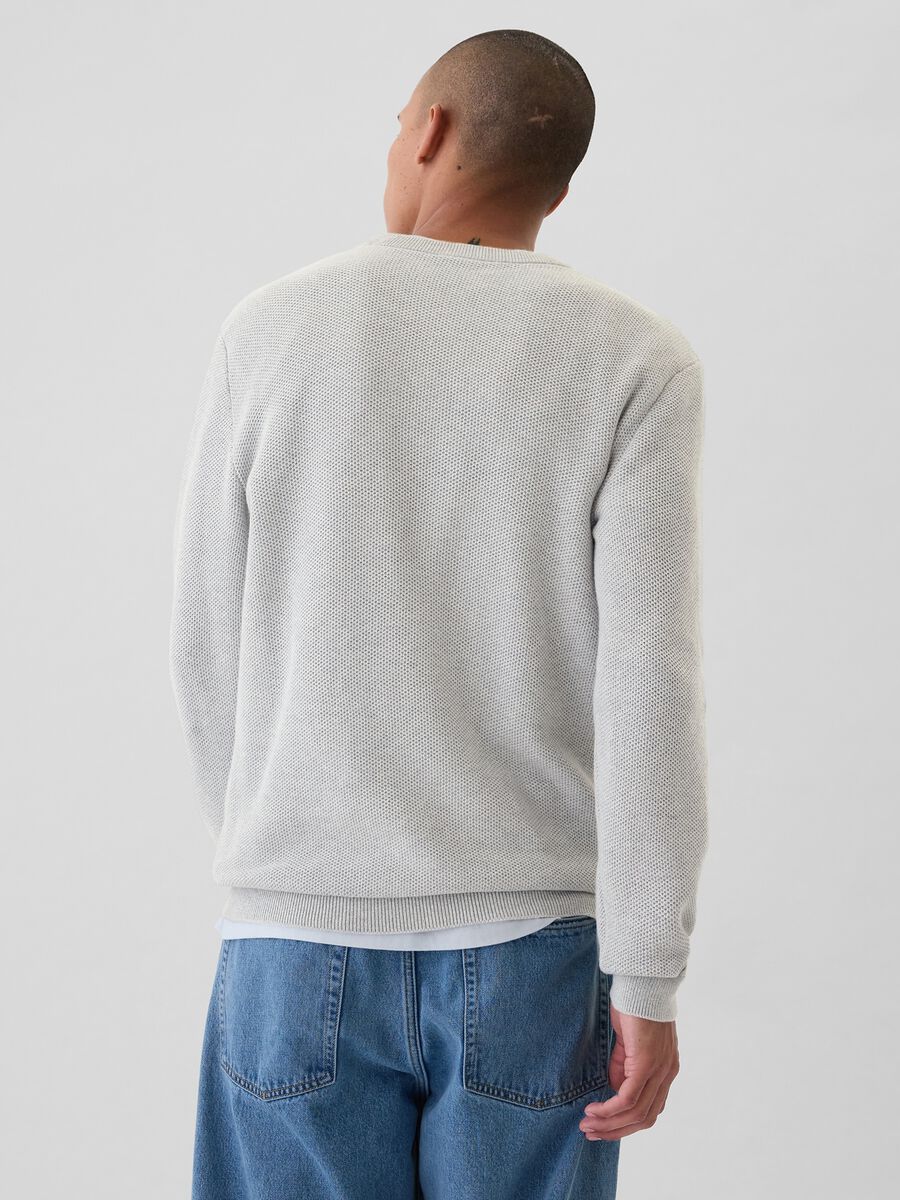 Cotton pullover with waffle weave_2