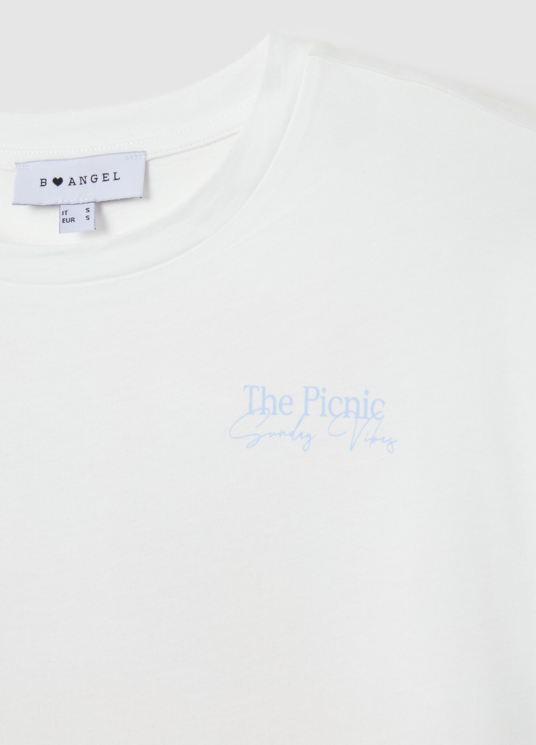 Women's white pure cotton T-shirt relaxed fit