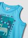Blue pure cotton set with top and shorts_2