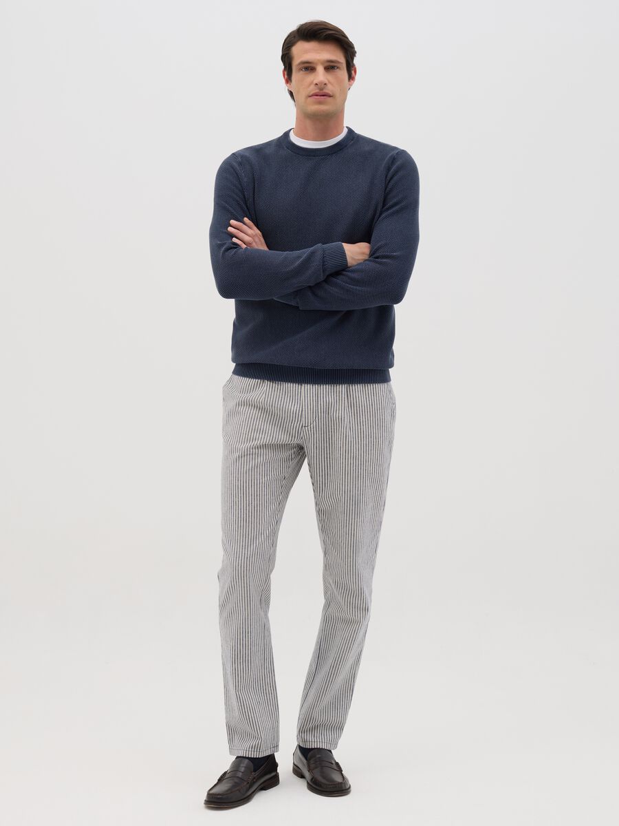 Blue knit cotton jumper_1
