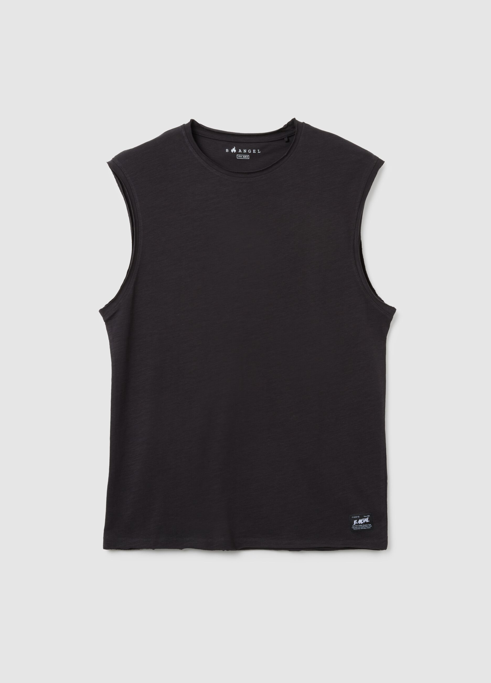 Men’s black top in 100% cotton with regular fit