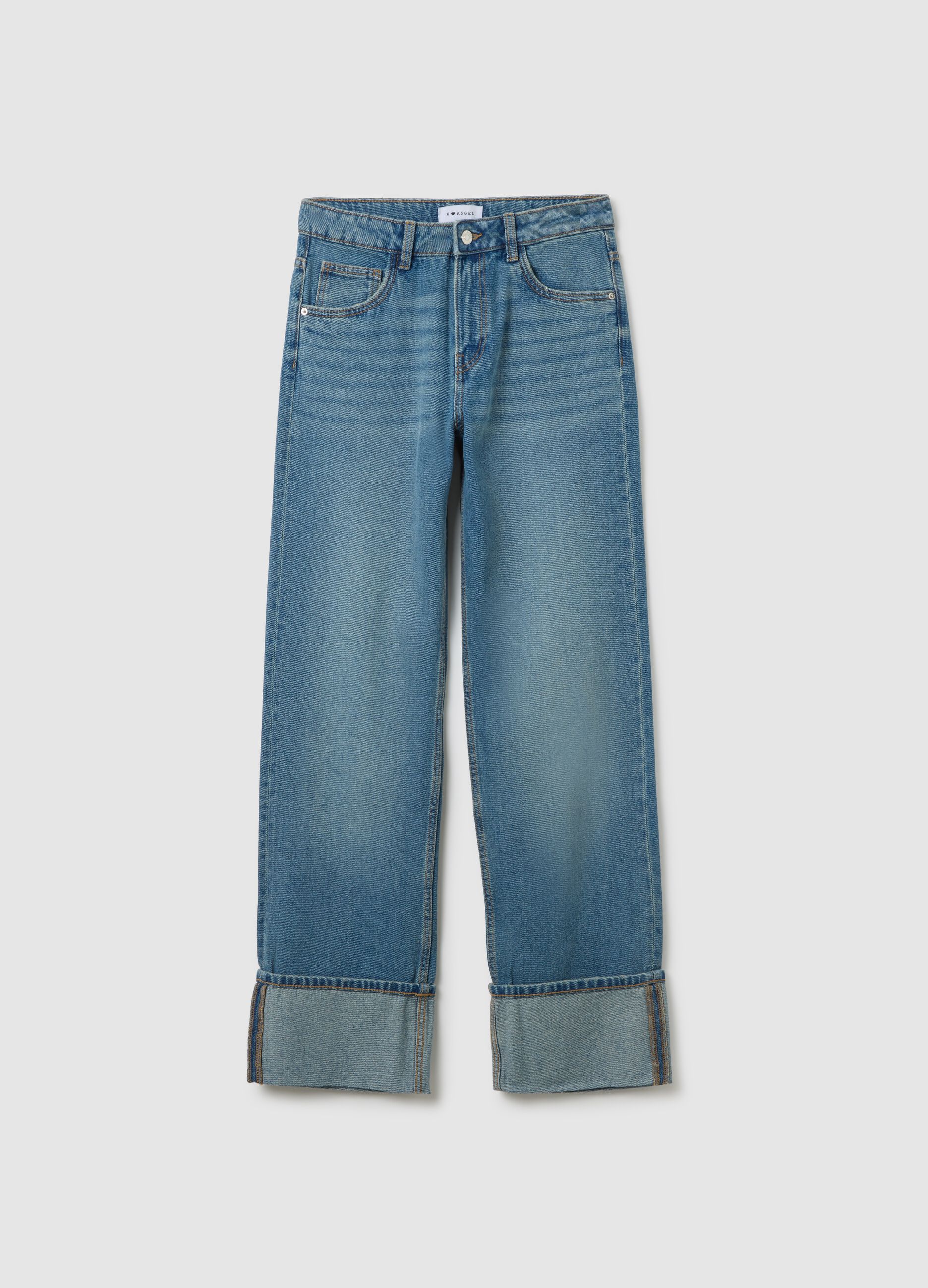 Jeans in puro cotone denim regular fit