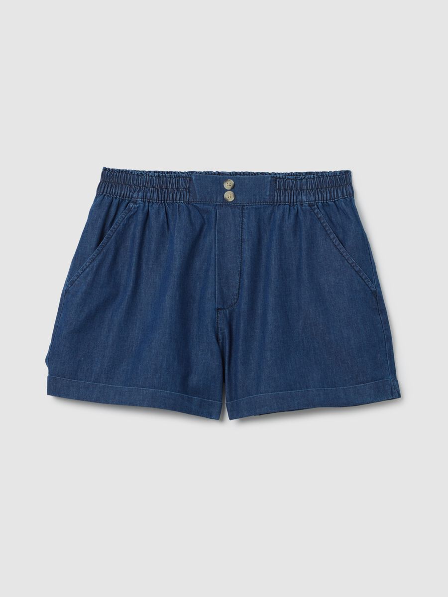 Denim shorts with elasticated waist_4