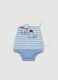 Multicolour striped pure cotton baby bodysuit_0