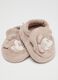 Beige Velour Hat and Booties for Newborn_2