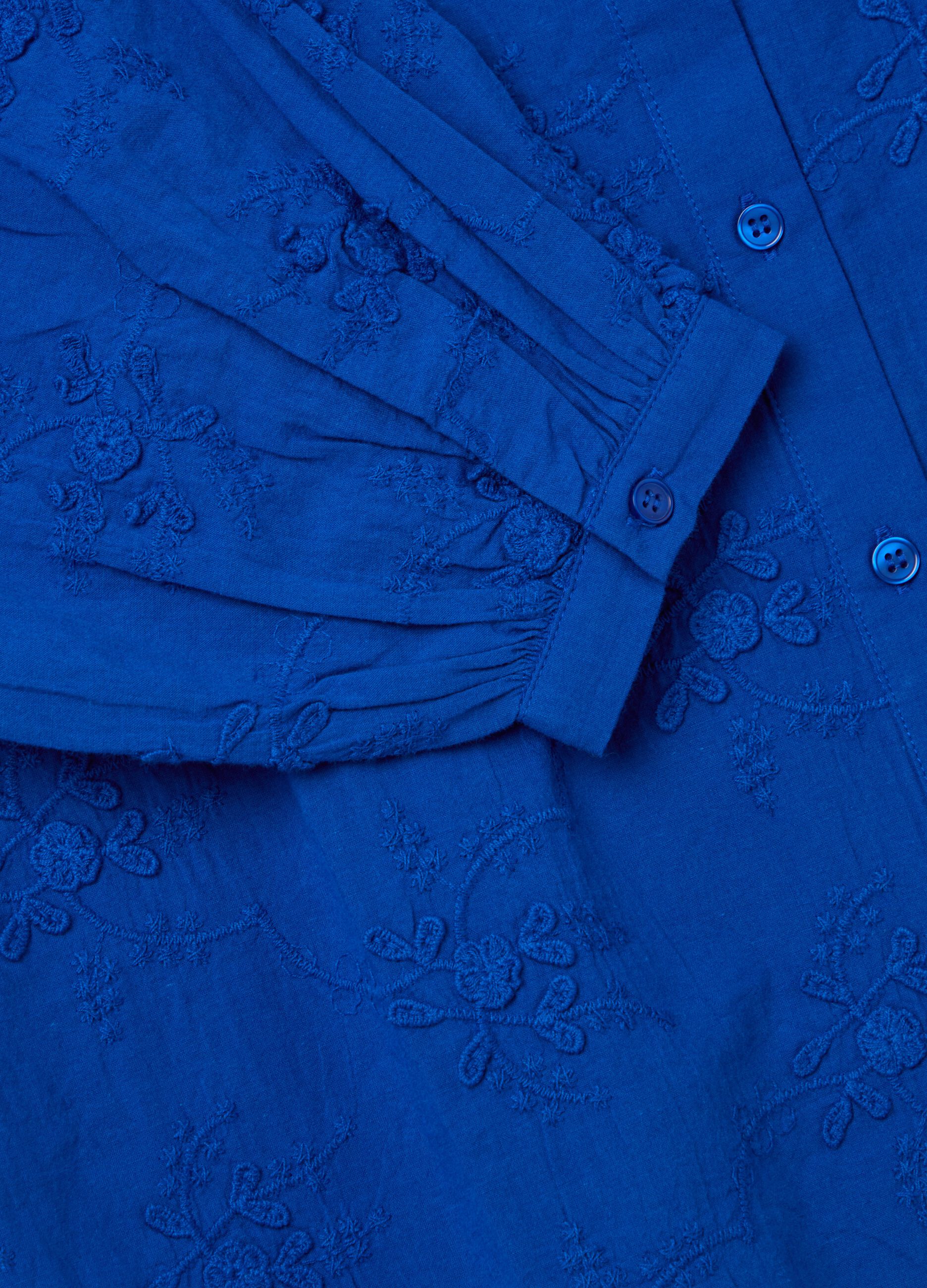 Shirt with all-over floral embroidery