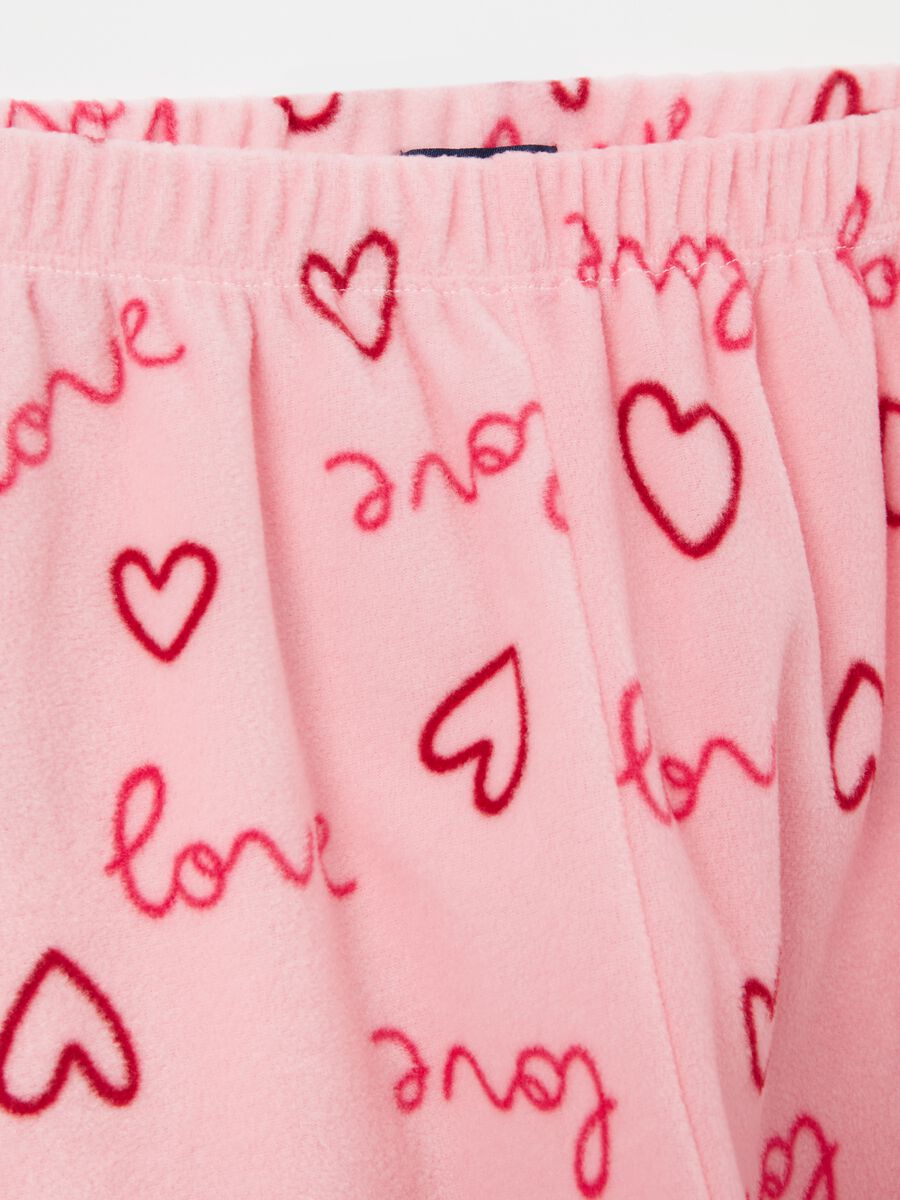 Fleece pyjamas with "Love" print_3