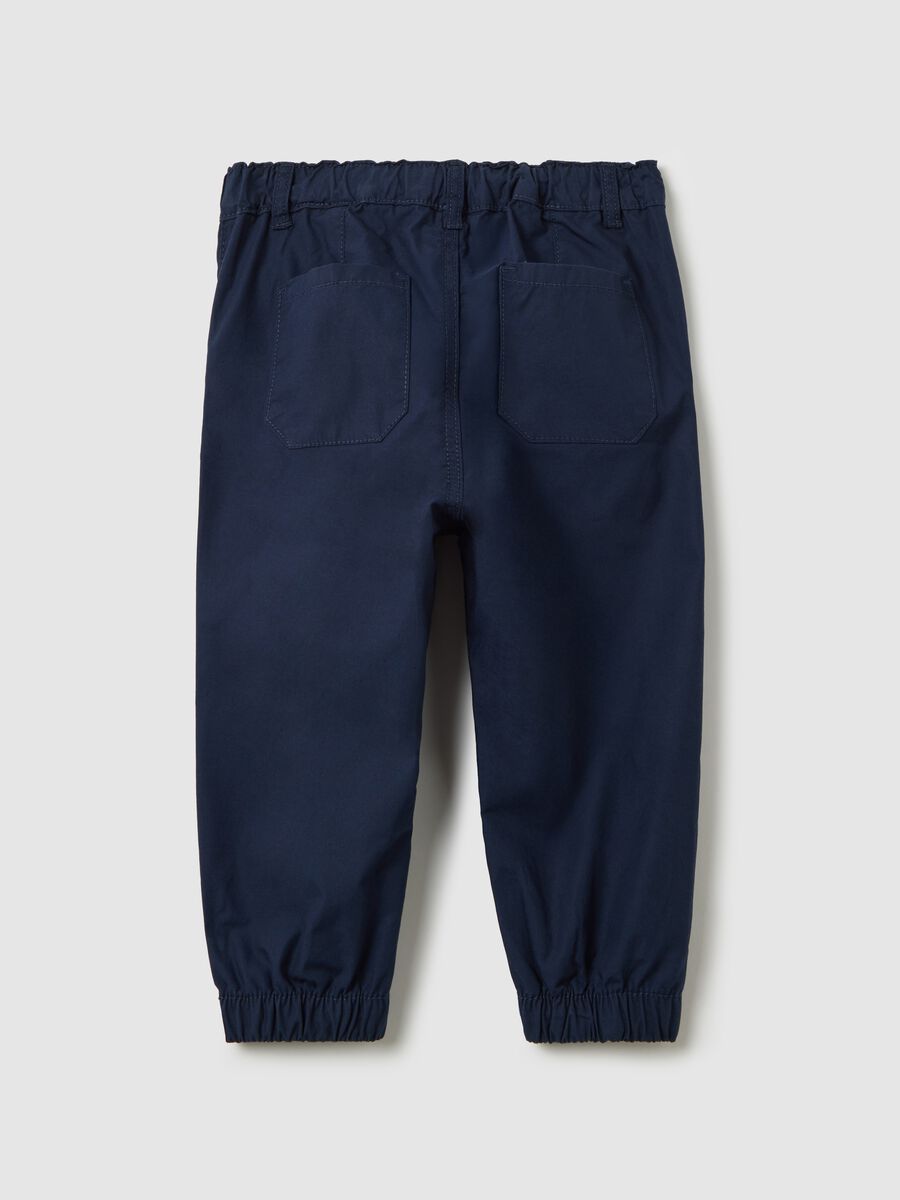 Poplin trousers with elasticated edging_1