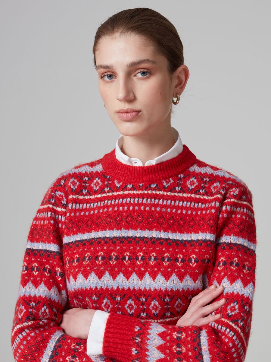 Pullover con disegno norvegese jacquard all-over_1