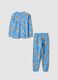 Light blue pure organic cotton pyjamas with teddy bear print_1