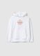 White pure cotton oversized fit sweatshirt for girls with flower_3