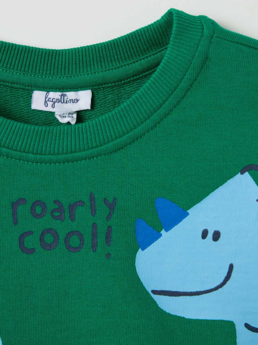 Sweatshirt with round neck and dinosaurs print_2