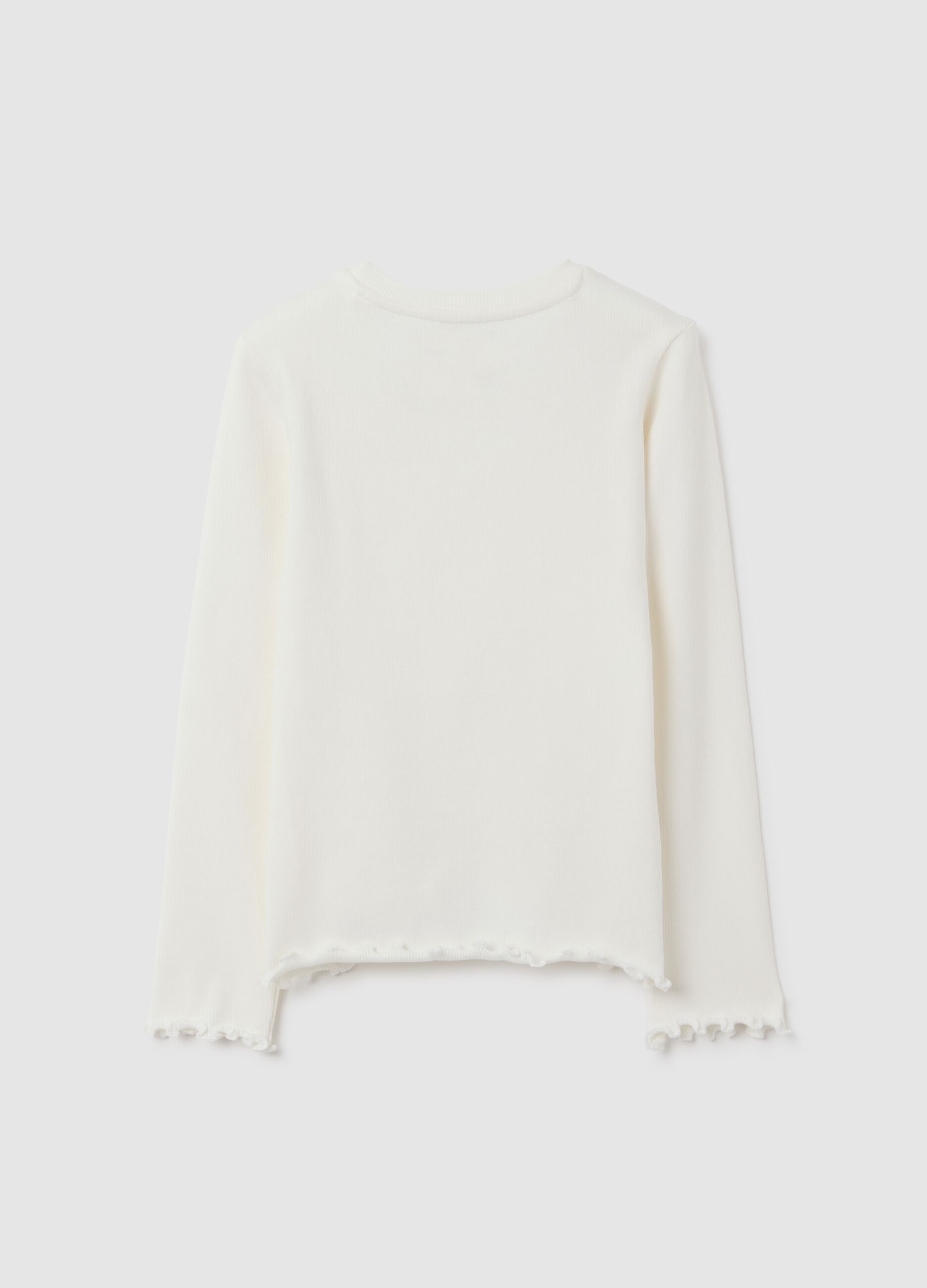Girls' regular fit white cotton top