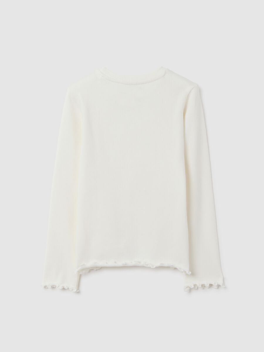 Girls' regular fit white cotton top_1