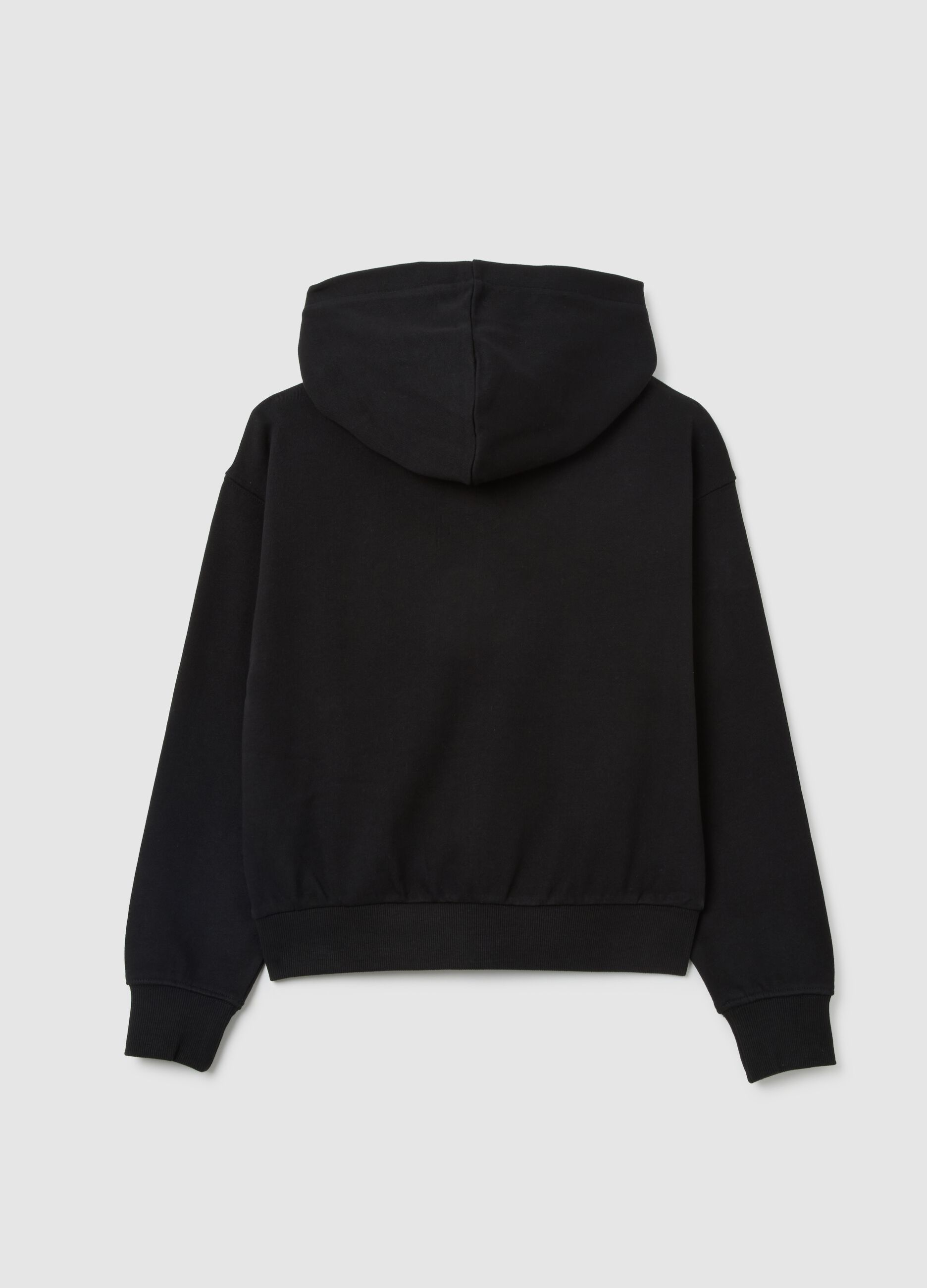 Girls' black pure cotton regular fit sweatshirt