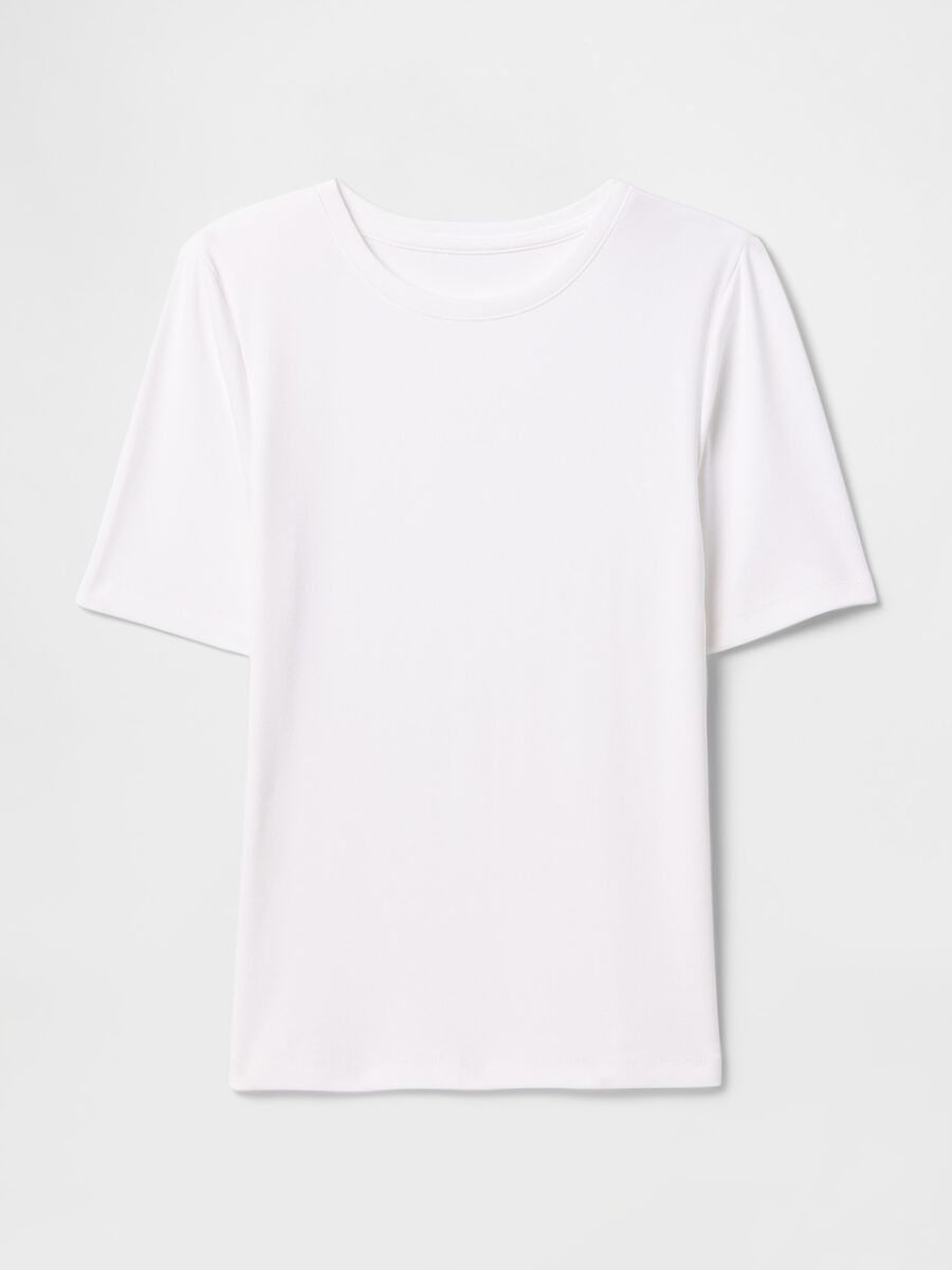 White Short Sleeve Stretch T-Shirt_3