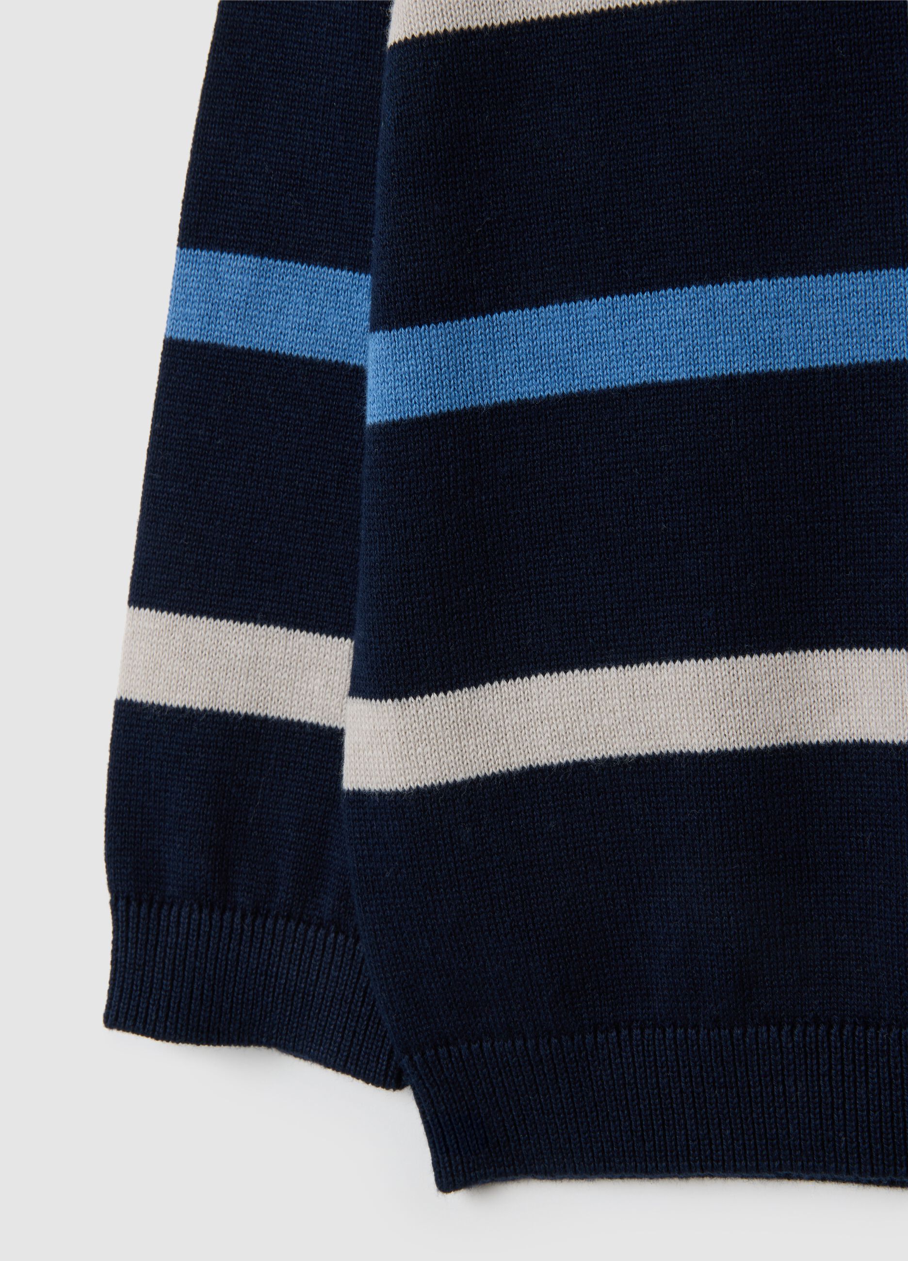 Multicolour pure cotton children's sweater with regular fit