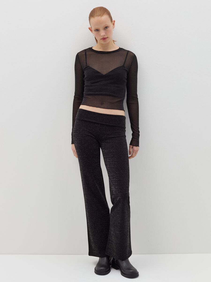 Lurex trousers with high waist_0