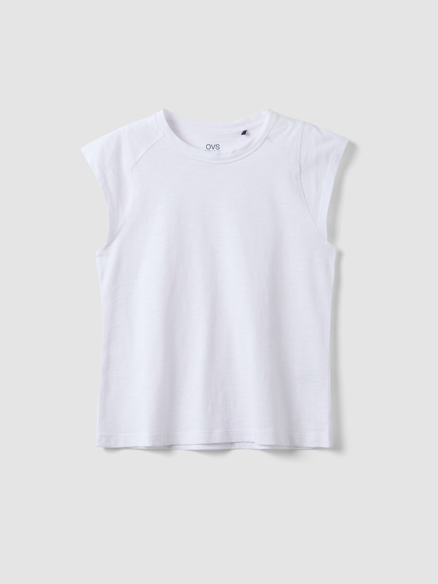 White short sleeve pure cotton T-shirt regular fit_4