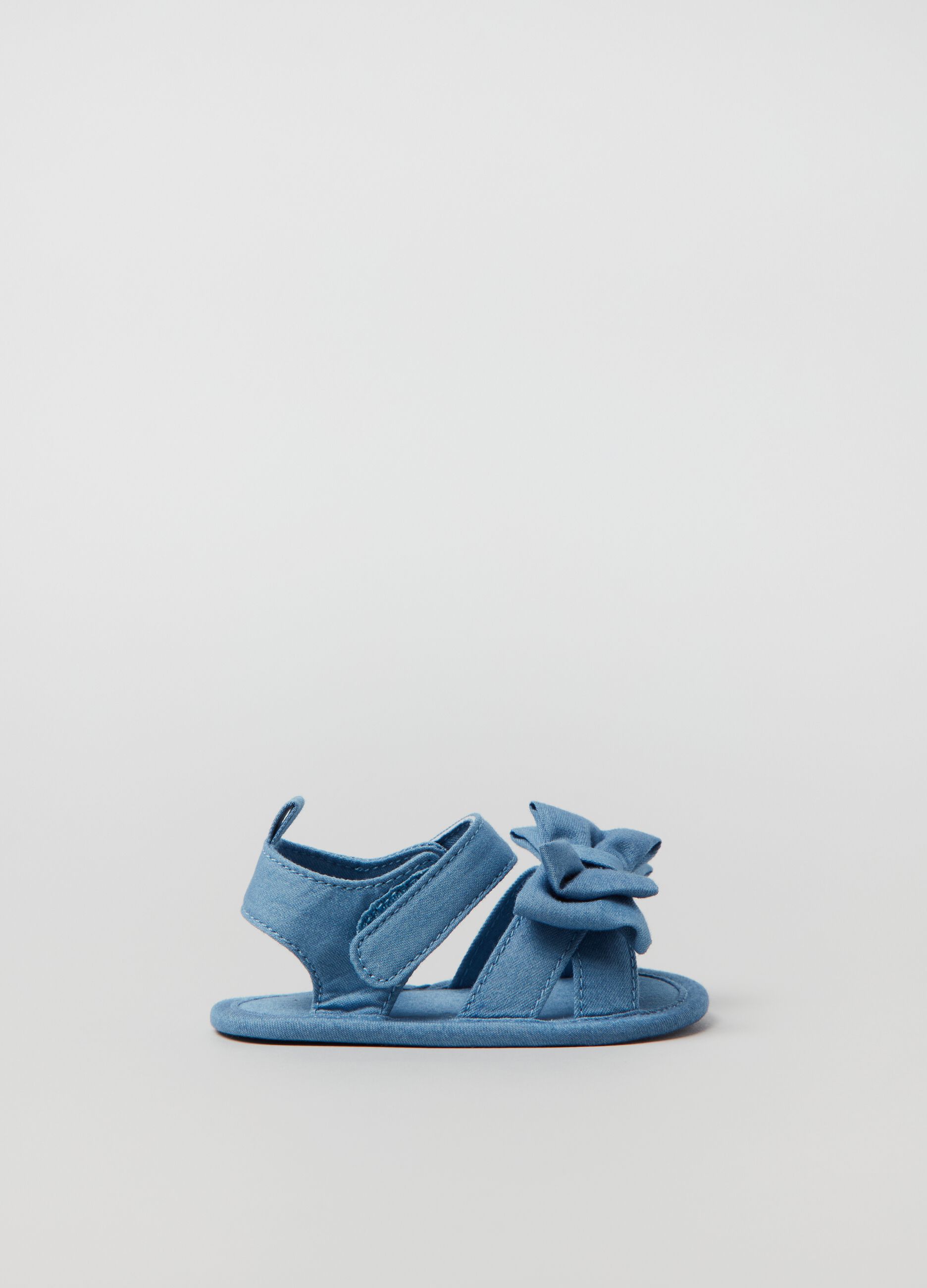 Sandali in denim con fiocco _0