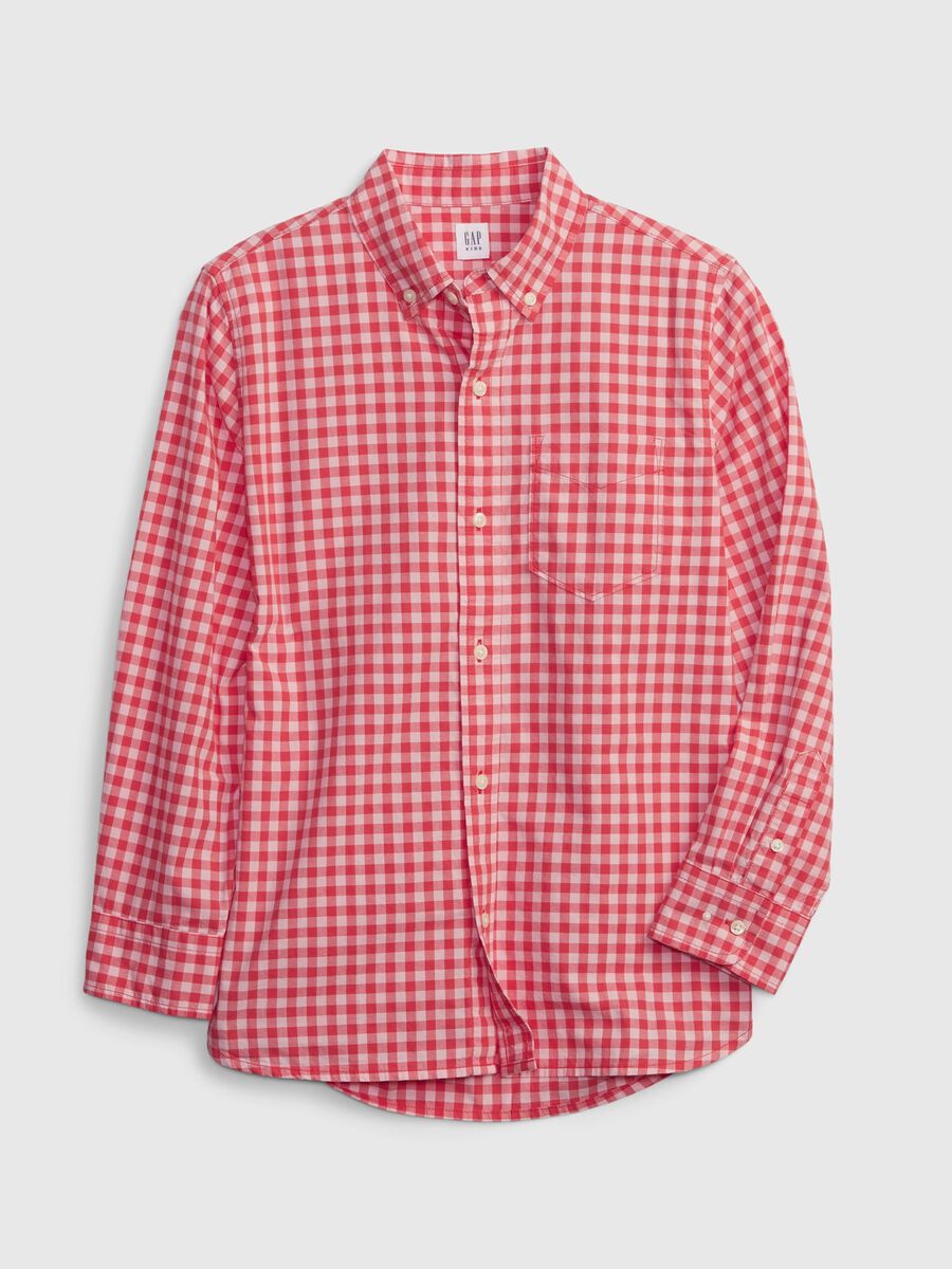 Cotton shirt with gingham pattern_0
