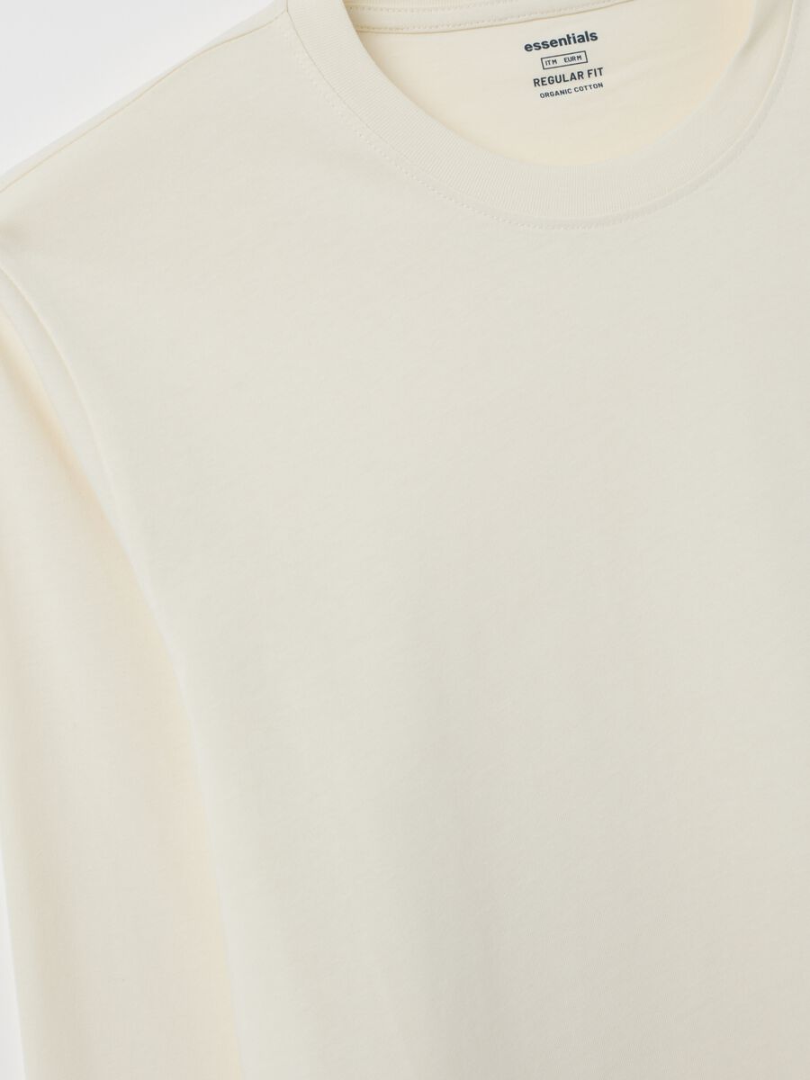 Maglia in puro cotone beige regular fit_1
