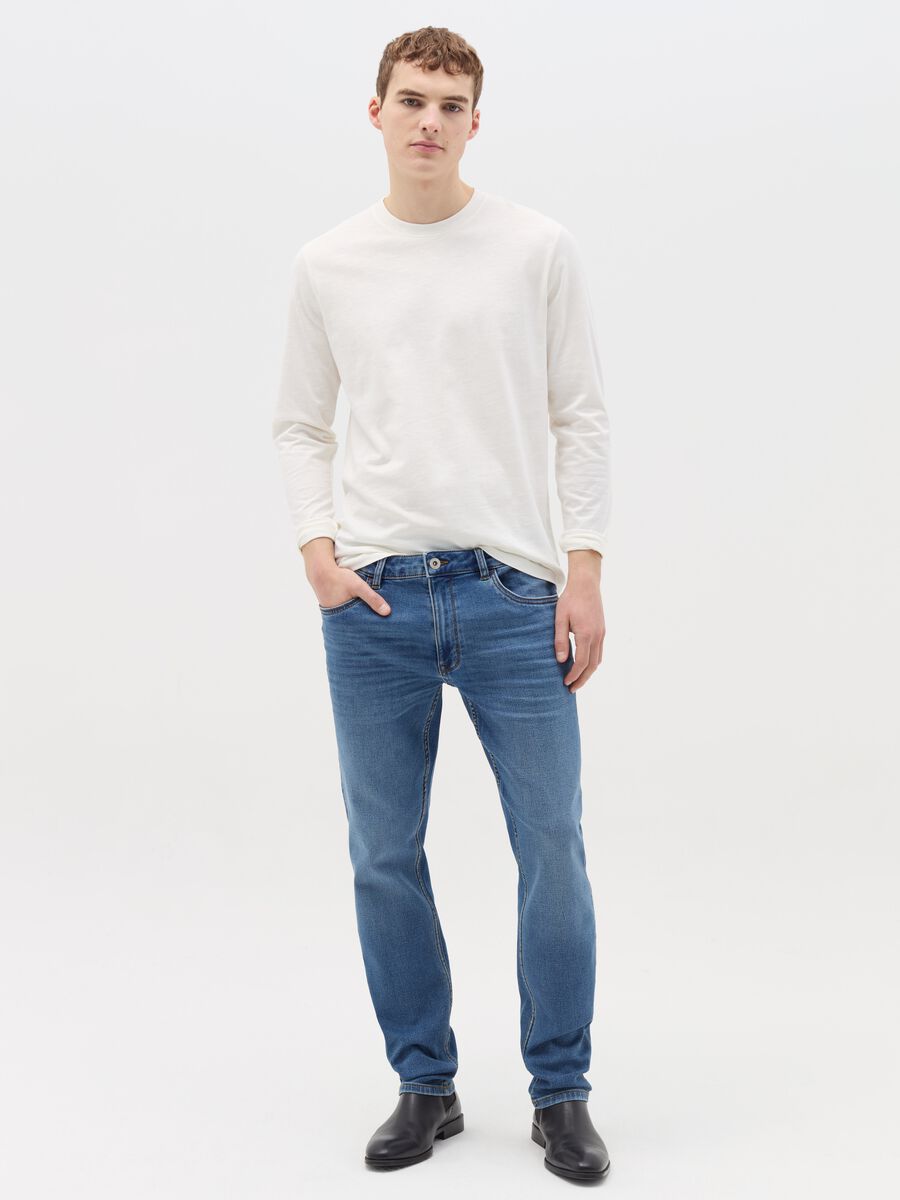 Slim-fit jeans with discolouring_0