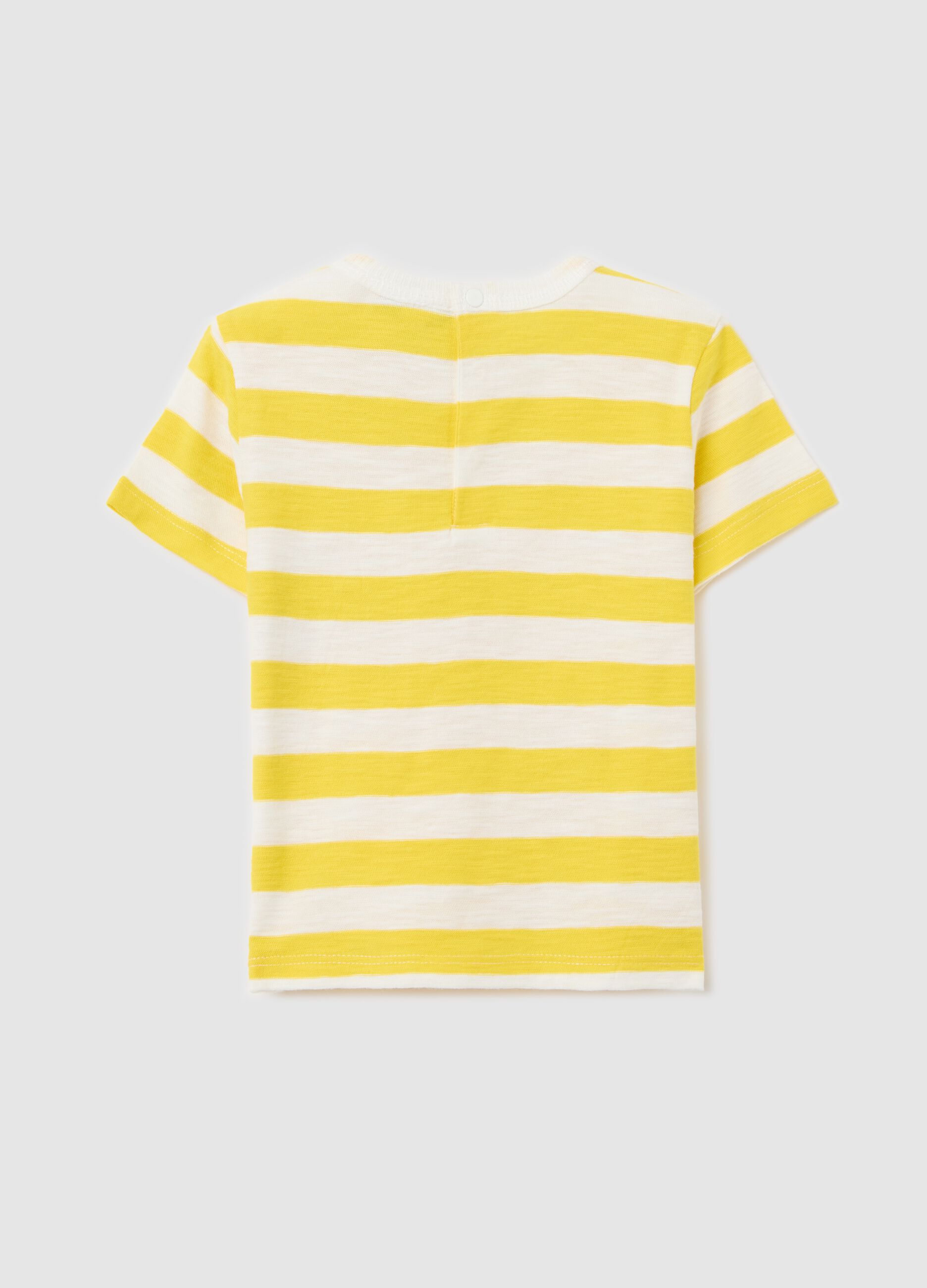Top with yellow and white stripes in cotton