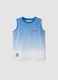 Blue ombr&eacute; pure cotton vest top_0