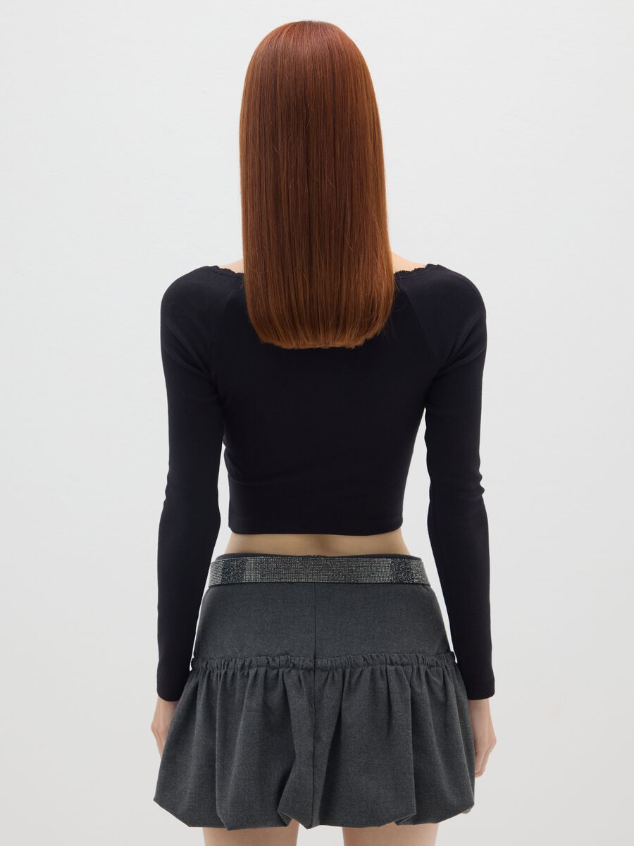 Black cotton blend regular fit sweater_2