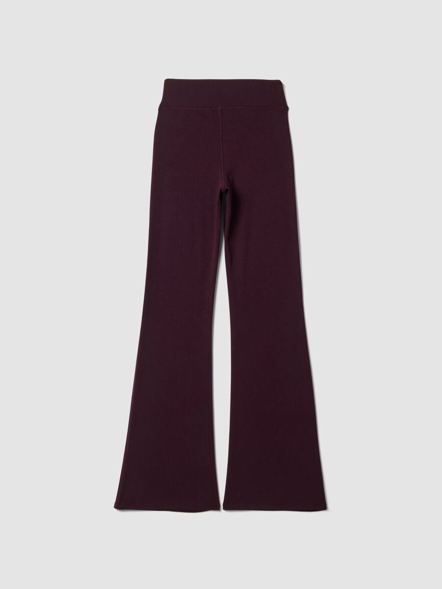 Leggings viola flare fit in viscosa jersey elasticizzata_2
