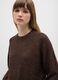 Brown oversized sweater with round neckline_3