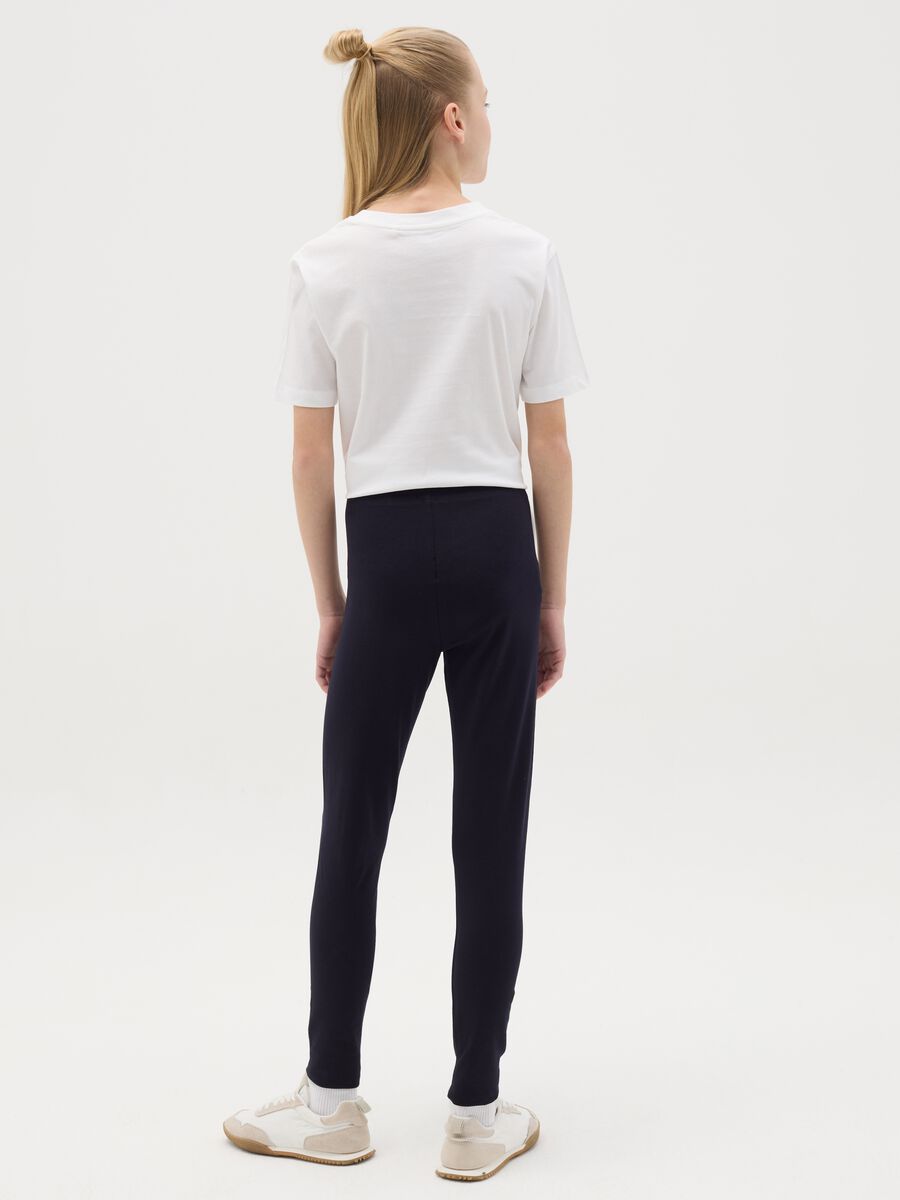 Solid colour stretch leggings_3