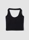 Black stretch cotton top_0